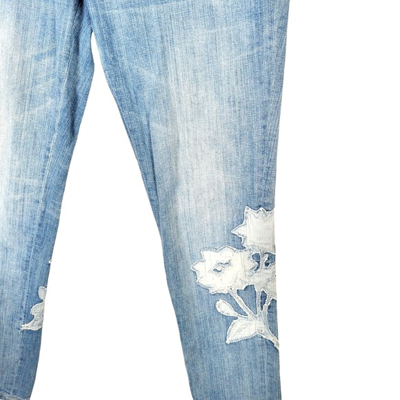 Anthropologie Pilcro and the Letterpress Women's Skinny Jeans 27 Floral Applique - Picture 3 of 11